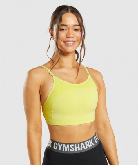 Women's Gymshark Flex Strappy Sports Bra Yellow | NZ 3ULOVB